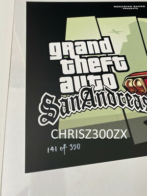 Grand Theft Auto San Andreas Cesar Lithograph Poster Print