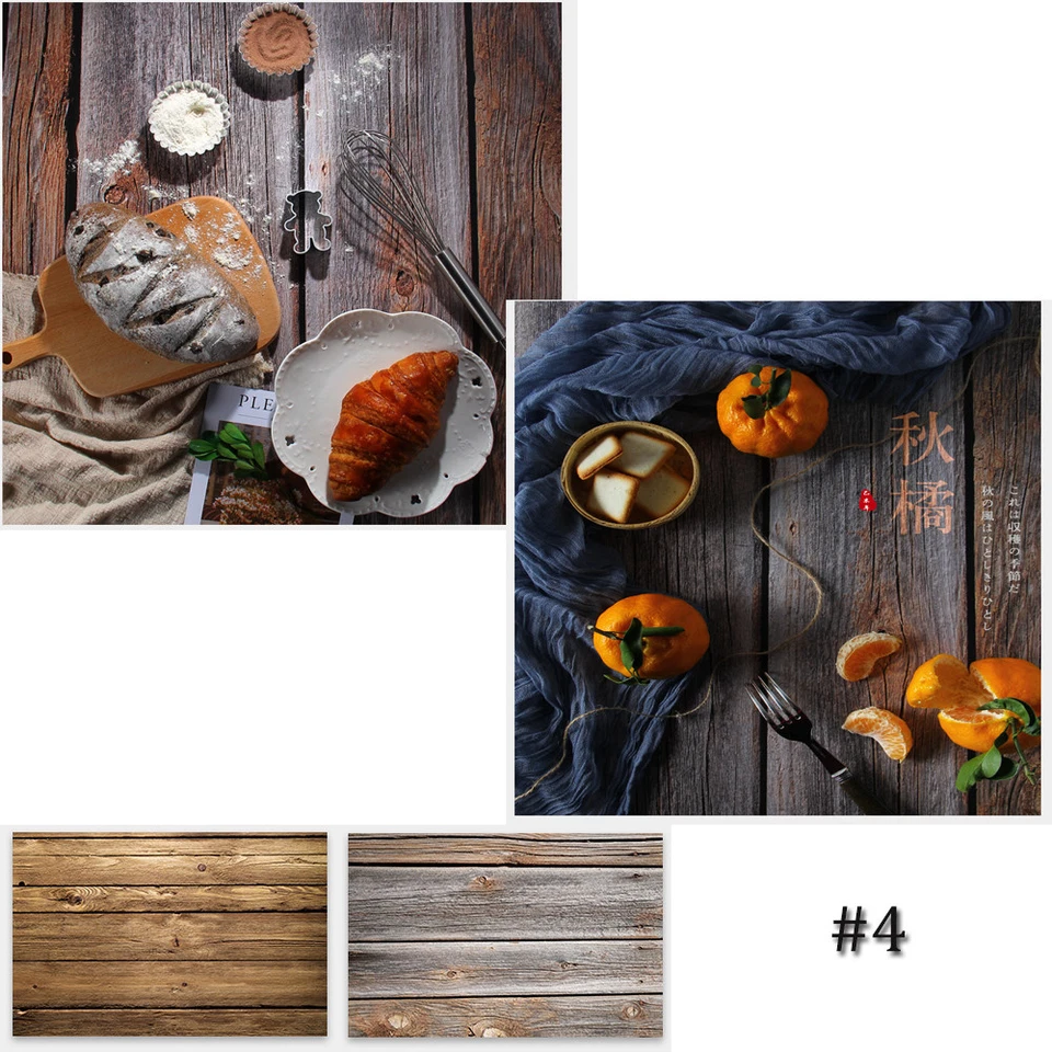 Fondo de papel para fotografía de alimentos de grano de madera de doble cara Foto 4 de 4