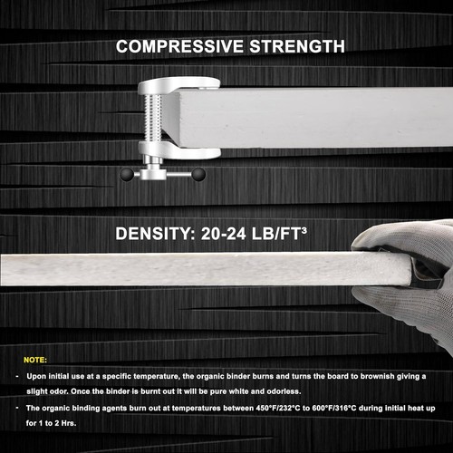 Ceramic Fiber Board - 2300 F 23.6" X 23.6" X 1/2" - Thermal Insulation Board - Picture 5 of 9