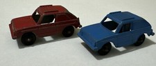Vintage TootsieToy VW Rabbit Car Blue & Red Metal #1 Made in USA Lot Of 2