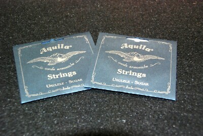 2 Sets Aquila Ukulele 150U Uke Soprano High G Sugar Strings Made in Italy 150 U