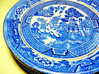 Set of 2 ROYAL GRAFTON  BLUE WILLOW  SAUCER Plates-Rare GOLD trim  1949 England — photo 4