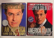 STEPHEN COLBERT 2 Hardcover Books: I AM AMERICA & AMERICA AGAIN