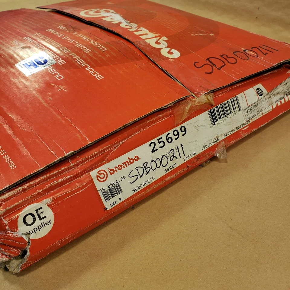 Задний тормозной дисковый ротор Land Rover Range Rover Brembo SDB000211 новый из старых запасов - Изображение 2 из 4