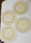 4 Federal Depression Glass Patrician Spoke 11" Plate Dish Amber Yellow Vintage