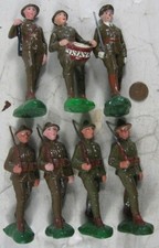 Lot of Vintage 1920's Composition Trico Japan 4 1/2  Tall WWI Soldier Army Men