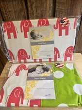 Glenna Jean Pink Elephant Diaper Stacker And Fitted Sheet Brand New