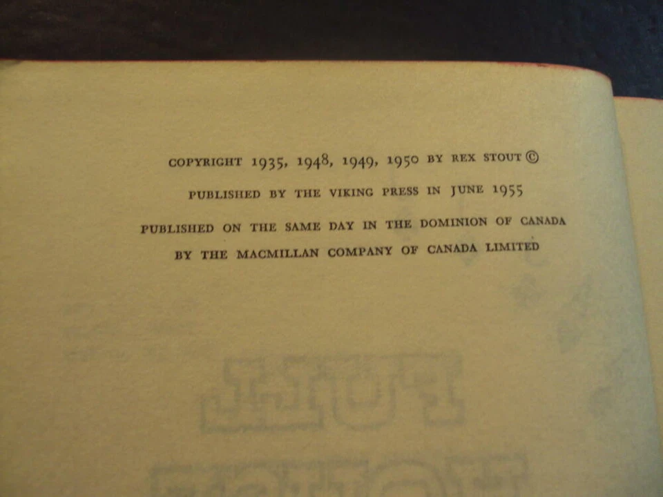 Full House by Rex Stout  1955 Print HC ID:74736 - Image 3 of 4