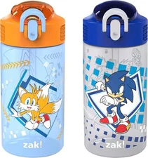Zak Designs Sonic Kids' 2-Pack 2 Count (Pack of 1), the Hedgehog 