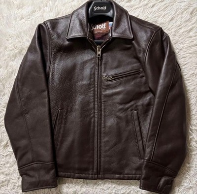Rare Schott 681 Tracker Jacket 34 Bordeaux Leather Highwayman Riders Made in USA