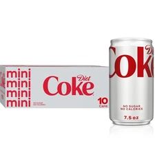 Diet Coke Mini-Can 7.5oz, 10 Pack (Package May Vary) 7.5 Fl Oz (Pack of 10) 
