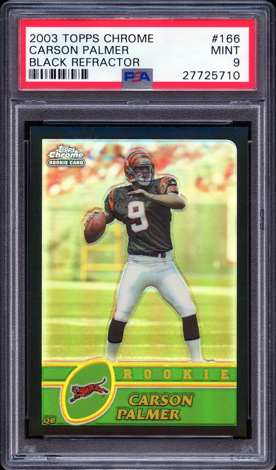 CARSON PALMER 2003 Topps Chrome Black Refractor 26/100 PSA 9