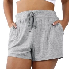 NWOT 90 Degrees By Reflex Slub Grey Shorts, Sz M