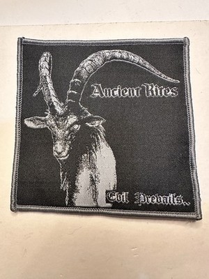 ANCIENT RITES, EVIL PREVAILS, GRAY BORDER, 4X4 INCHES, WOVEN PATCH
