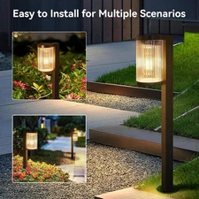 8 Pack Solar Garden Lights Outdoor Waterproof Landscape LED Lights Pathway Yard