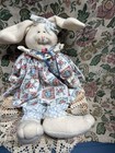 Vintage White Rabbit Plush Stuffed Animal Floral Dress Lace Collar — photo 5