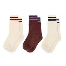 Century Star Thick One Size, 3 Pairs White-red wine Red-blue white-navy