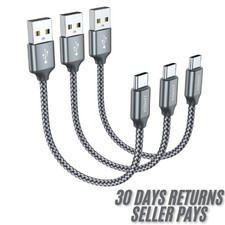 6 Inch Short USB C Cable Fast Charging 3 Pack, 0.5Ft USB a to USB C Cable Short