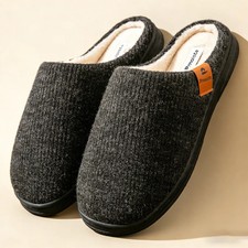 Mens Winter Memory Foam Slippers Warm Soft House Shoes Fit Flip flop Sandal Gift