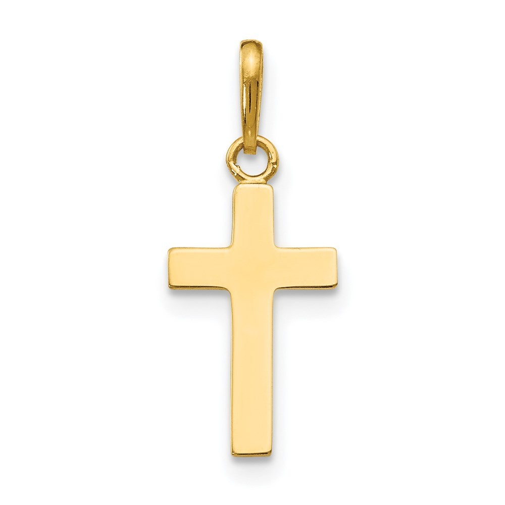 14k Yellow Gold Children's Cross Pendant 0.34gm L-0.79 Inch, W-0.32 Inch