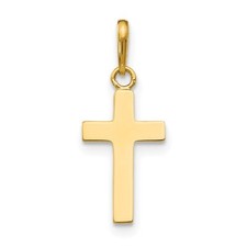 14k Yellow Gold Children's Cross Pendant 0.34gm L-0.79 Inch, W-0.32 Inch