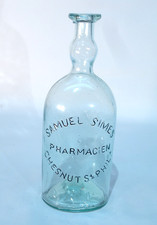 SIMES PHARMACIEM CHESNUT ST PHILA PHILADELPHIA PA PONTILED MEDICINE BOTTLE