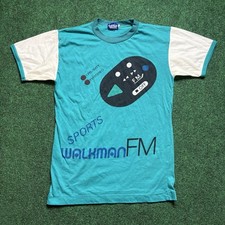 Vintage SONY Sports Walkman T Shirt Sz Medium Teal 80s Tech WM-DD