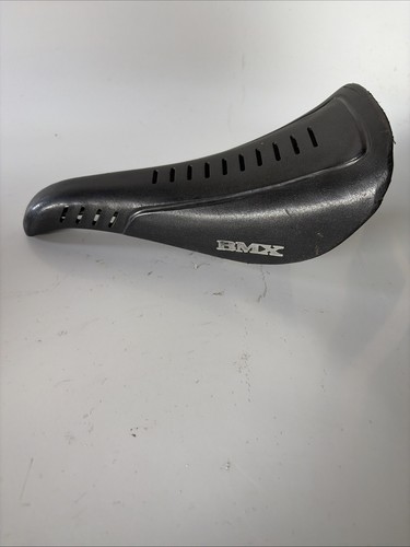 Black 1980s MONGOOSE VENTED SEAT Old School BMX Pro Class Expert Californian