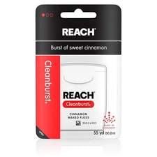 6 Pack Johnson&Johnson Reach Dental Floss Cleanburst Of Sweet Cinnamon 55 Yds Ea