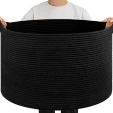 105L Blanket Basket for Living Room, Large Basket 23.6" x 23.6" x 14.6" with ...