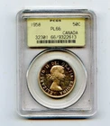 1958 CANADA HALF DOLLAR PL66 PCGS OLD GREEN HOLDER "DOT" COIN...195.00!!!