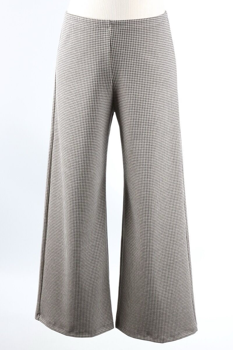Bryn Walker PLUS Houndstooth Knit Palazzo Pants Black Beige 3X NWT $185