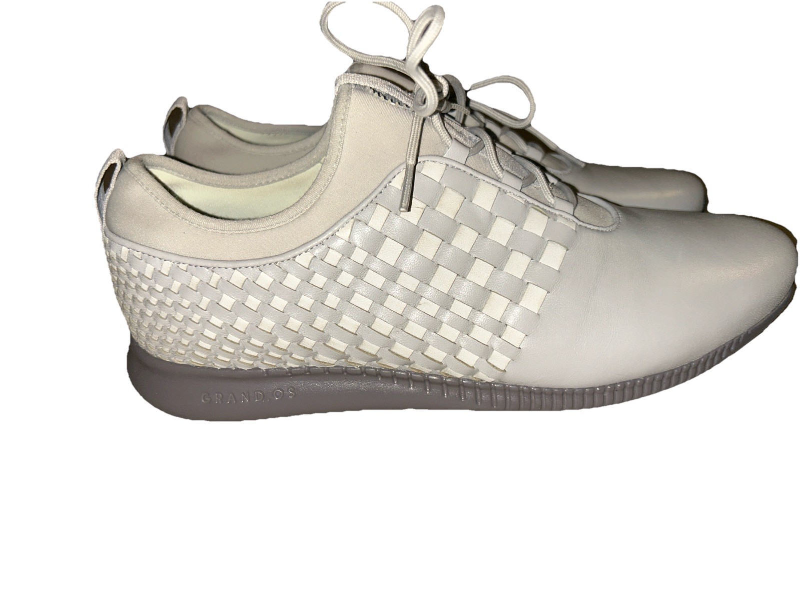 Cole Haan Women Size 9B StudioGrand Weave Sneakers Vapor Gray Leather