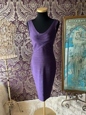 Abito Herve Leger viola con fascia bondage taglia XS