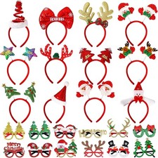 24PCS Christmas Glasses Frames Headbands Party Set