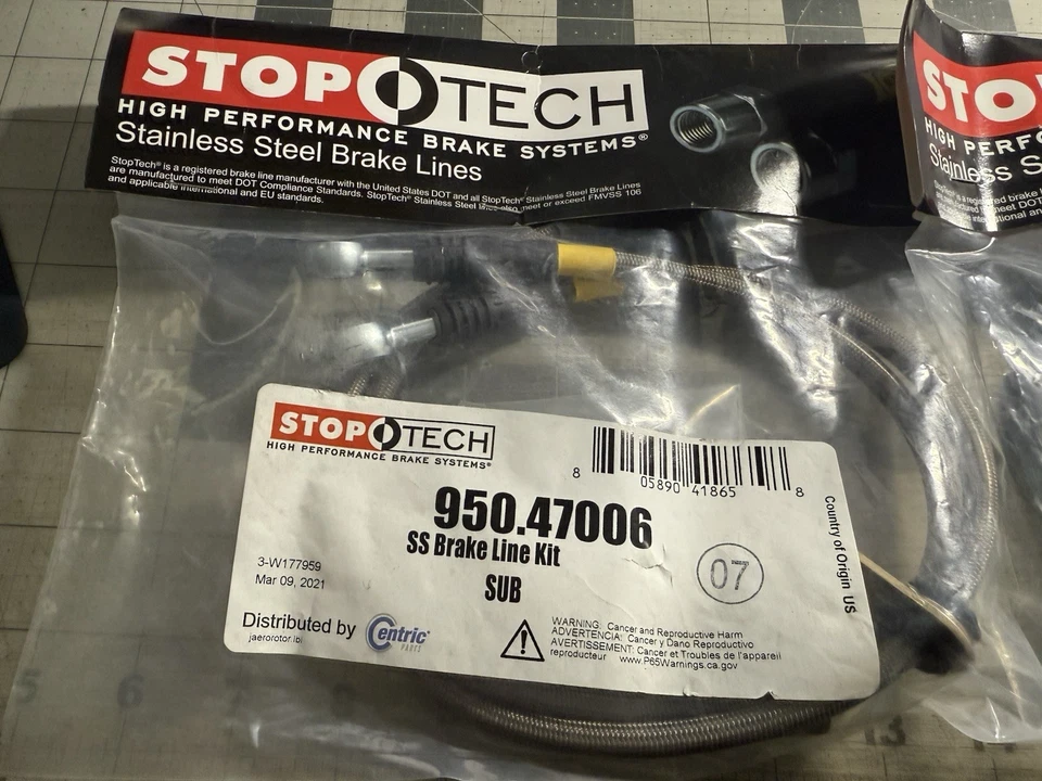 Líneas de freno delanteras/traseras Stoptech ((950.47006 y 950.47507 Subaru Wrx Sti) Foto 3 de 3