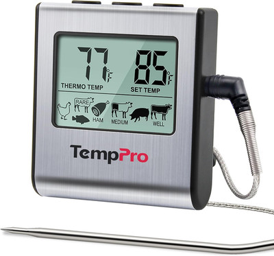 TP16 Large LCD Digital Meat Thermometer for Smoker Oven Kitchen BBQ Grill Thermo