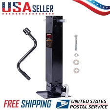 12K Drop Leg Trailer Jack w/ Side Pull Pin - 12,000 lb Capacity, Wind Handle