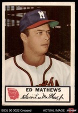 1953 Johnston Cookies #21 Eddie Mathews Braves HOF 3 - VG