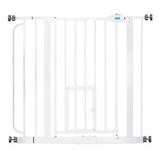 Carlson 29  36.5  Extra Wide Dog Gate with Small Pet Door, Walk-Through Pressu...