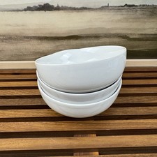 Williams Sonoma Pillivuyt Coupe Porcelain Cereal Bowls Set/3 White Flaws Read