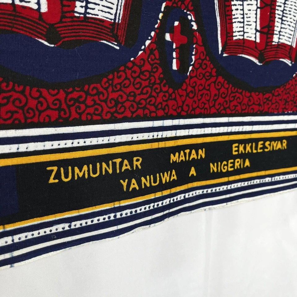 Tecido de algodão Bíblia religiosa com estampa de cera africana verdadeira 1-7/8 jardas x 44 de largura - Imagem 2 de 4