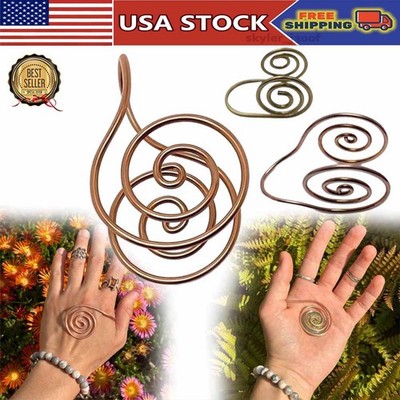 Adjustable Spiral Palm Ring Copper Cuff for Meditation & Energy Healing