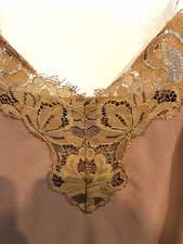 Express Taupe Lace Trim Camisole Tank Top Adjustable Straps Y2K Size M
