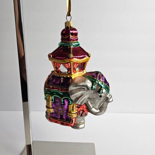 Vtg-Style Hand-Painted Glass Indian Elephant Carousel Animal Ornament – 7″ - Picture 4 of 13