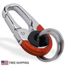 Heavy Duty Stainless Steel Keychain Carabiner Hook Outdoor Key Ring Clip for Men