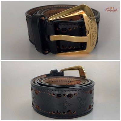Authentic Louis Vuitton Black Ceinture Phoenix Gold Buckle Belt 85/34 Authentic Louis Vuitton Black Ceinture Phoenix Gold Buckle  main image 3