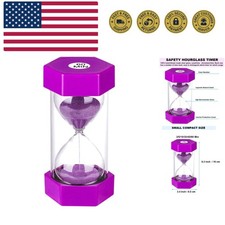 Sand Timer 60 Minutes Hourglass Timer, Giant Purple Sand Clock 60 Minutes, Pl...