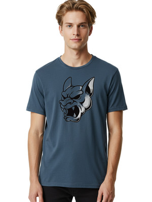 Wolf-Head Mens Graphic Tee, 100% Cotton, Casual Summer Wear