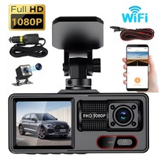 HD 1080P Car Dual Lens Dash Cam Front/Rear/Inside Video Recorder Camera G-sensor